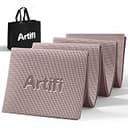 ヨガマット 折りたたみ 厚め6mm レッグスライダー ストレッチマット Artifi アクアエクササイズ 厚手 幅広 軽量 人気 持ち運び便利 収納袋付き コンパクト(173*61cm) トレーニング フィットネス ピラティス 旅行用 ライトブラウン