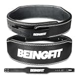 Being fit Beingfit トレーニングベルト レバーアクションベルト レザー 革 パワーベルト 筋トレ ベルト リフティングベルト パワーリフティングベルト デッドリフト スクワット 10mm ジム 筋トレグッズ (ナロー, M)