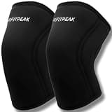 FITPEAK ニースリーブ 筋トレ スクワット サポーター 膝サポーター ニーサポーター ウェイトリフティング ニーラップ 厚さ7mm 人間工学に基づくデザイン ブラック Lサイズ 146g