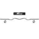 FIELDOOR バーベル Wシャフト/Wバー 120cm シャフト径28mm 約5.5kg & スクワットパッド トレーニング 筋トレ 肩 首 をサポート