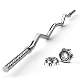 ExtreSpo バーベルシャフト 120cm 25mm Wバー ezバー イージーバー 上腕二頭筋 腕力 筋力増強 125kg