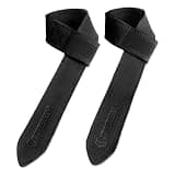 FITTERGEAR TOPPERGEAR リストストラップ 本革製 グリップ強化 パッド付き デッドリフト・懸垂用 (ブラック)
