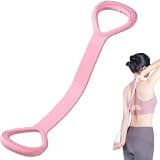NAILONMIK ストレッチバンド フィットネスバンド トレーニングバンド ヨガストレッチテープ 背筋 トレーニング 猫背 肩こり防止 肩甲骨 筋力 握力 強化 リハビリ (ピンク)