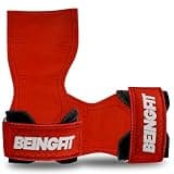 Being fit Beingfit パワーグリップ 筋トレ ジム 握力グリップ 筋トレグッズ グローブ 正規品 2個セット 男女兼用 トレーニングギア デッドリフト (レッド)