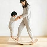 Adokoo バランスボード 木製 子供 室内遊び 親子で楽しめる 大人も使える 体幹トレーニング バランス感覚を鍛える ストレッチ 多用途 安全設計 耐荷重200kg 天然木 木育 おうち遊び ナチュラルデザイン 誕生日プレゼント 200kg