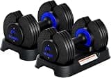Taimonik ダンベル 可変式 12kg 2個セット アジャスタブルダンベル 2~12kg 5段階調節 1秒で重量調整 コンパクト クイックダンベル 筋トレ 日本語取扱説明書付き R (青) 12kg