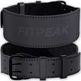 FITPEAK トレーニングベルト パワーベルト 筋トレ 本牛革 腰 ベルト ウェイトリフティング フルブラック Sサイズ