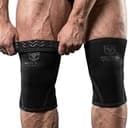 Iron Bull Strength ニースリーブ 膝サポーター 7mm (1組) - ウェイトリフティング クロストレーニング パワーリフティング向け ハイパフォーマンス ニースリーブサポーター - 最高の二ーラップ&圧迫ストラップ - 男女兼用(ブラック/チャコール、Lサイズ) Lサイズ ブラック/チャコール