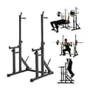 Harper & Bright Designs スクワットラック バーベルラック 耐荷重300kg ベンチプレス兼用 セーフティバー付き 高さ幅調整可 グリップバー プレート収納 ホームジム 筋トレ トレーニング器具