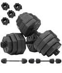 STEADY ダンベル 可変式 バーベルセット【最大5WAY/5kg/10kg/15kg/20kg/2個セット/ワンタッチロック】 筋トレ 筋トレグッズ 鉄アレイ 可変式 dumbbell set