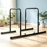 RIDFY ディップススタンド 耐荷重200kg | ブラック 高さ81-102cm | 4段階高さ調節 分離式 セーフティーコネクター付き 懸垂 腕立て伏せ 自重トレーニング 筋トレ 腹筋 胸筋 背中 全身トレーニング 1台2役 コンパクト収納 200kg