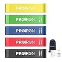 PROIRON エクササイズバンド 滑り止め トレーニング ゴムバンド フィットネス ループバンド 滑り止め 巻き上がりにくい 肌にべたつかない 肌に絞めこみにくい ストレッチ 筋トレ ダイエット ヒップアップ 美尻 リハビリ 強度別5本セット