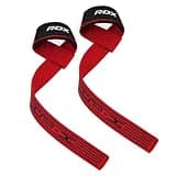 RDX リストストラップ リフティングストラップ トレーニング ジム 用 初心者~プロ対応 滑り止めパッド付き ウェイトリフティング 筋トレ 両手 メンズ レディース 日本正規品 (レッド)