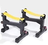 Decentonic バーベル兼用ダンベル デッドリフトスタンド 安全補助 高さ調節可 トレーニング器具 スクワット用 安心してご購入ください (具体的な製品寸法については寸法図をご参照ください) (イエロー)