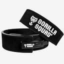 GORILLA SQUAD レバーアクションベルト【瞬時固定レバー式・腹圧サポート】 トレーニングベルト レザー パワーベルト リフティングベルト (ブラック, M)