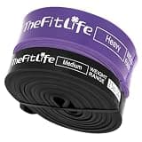 TheFitLife トレーニングチューブ 筋トレチューブ 懸垂チューブ (黒/紫)