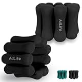 AdLife リスト&アンクルウェイト 足首 手首 おもり 筋トレ 約1kg (0.5kg×2) 2個 シリコン製ウェイト パワーリスト アンクル 防水 重さ・バンド長さ調整可能 男性 女性 子供対応 ヨガ ピラティス ウォーキング 家事 トレーニング 水中運動 パワーアンクル ハンドウエイト 1kg