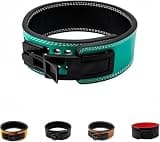 ZXJJJW レバーアクション トレーニングベルト パワーベルト 筋トレ ベルト 1 本革調 ワンタッチ着脱 ウエイトリフティング スクワット デッドリフト 対応 男女兼用 5色展開 (M,B)