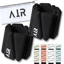 TENASGEAR AIR【家事トレ革命・女性目線デザイン】リストウェイトアンクルウェイト 2個セット 水中使用可 重量約910g シリコンウェイト ながら運動 ヨガ ピラティス ウォーキング (ブラック)