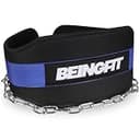 Beingfit ディッピングベルト,チンニング,ディップスベルト,チェーン付き ウエイト ベルト,トレーニングベルト,ディップス スクワット 荷重ベルト メンズ レディース チンニングベルト 懸垂 ベルト (ダークブルー)