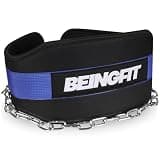 Being fit Beingfit ディッピングベルト,チンニング,ディップスベルト,チェーン付き ウエイト ベルト,トレーニングベルト,ディップス スクワット 荷重ベルト メンズ レディース チンニングベルト 懸垂 ベルト (ダークブルー)