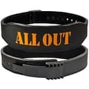 ALLOUT 横川尚隆選手愛用 【ドライバーなしで微調整できる】 4段階微調整 レバーアクションベルト IFBB PRO監修 本革 牛革 スクワット デッドリフト ベンチプレス (ブラック(ナロータイプ), XL(ウエスト90cm~110cm))