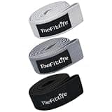TheFitLife トレーニングチューブ ストレッチバンド フィットネスバンド ピラティス フレックスバンド エクササイズバンド 全身トレーニング用 (ライトグレー/グレー/ブラック)