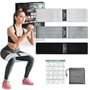 RUREO ヒップバンドヒップ・脚用ループ運動バンド、男女兼用ストレッチエクササイズバンド、ヒップアップバンド(3色展開・異なる強度レベル)。ホームジムトレーニング、ヨガ、ピラティス、リハビリテーション用のヒップ用伸縮バンド。 (ブラック/グレー/ライトグレー)