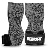 Being fit Beingfit パワーグリップ 筋トレ ジム 握力グリップ 筋トレグッズ グローブ 正規品 2個セット 男女兼用 トレーニングギア デッドリフト (ブラックエッジ)