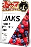 ジャックス JAKS プロテイン ホエイ 1kg 国内製造 おいしい 1食分のビタミン11種類 オールインワン配合 高たんぱく質 粉末 WPCプロテイン 溶けやすい (1kg, ベリー風味)