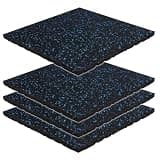 KaRaDaStyle ゴムマット ジムマット 20mm 防音 防振 床 ホームジム 筋トレ ダンベル トレーニング 衝撃吸収 ラバー gym mat 50角 (4枚セット/ブルー) 4kg