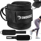 DMoose Fitness DMoose フィットネス用アンクルストラップ ケーブルマシーントレーニング向け ステンレス製ダブルDリング付き 調整可能で心地良くフィット ネオプレン製 臀筋と脚の強化に 男女兼用 Single ブラック