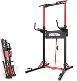 ONETWOFIT 懸垂マシン 折りたたみ式 ぶら下がり健康器 懸垂バー けんすいマシーン 9段階高さ調節|耐荷重180kg 多機能懸垂器具 筋トレ トレーニング器具|3分組み立て・工具不要|プルアップ・腕立て伏せ・ディップス・脚上げ ・垂直膝上げ|筋力 筋肉 背筋 腹筋 大胸筋|初級者/高級者|室内外兼用|出差用・大人・子供対応|2年間無料保証 180kg