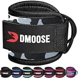 DMoose Fitness DMoose フィットネス用アンクルストラップ ケーブルマシーントレーニング向け ステンレス製ダブルDリング付き 調整可能で心地良くフィット ネオプレン製 臀筋と脚の強化に 男女兼用 Single グレイ