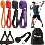 Laxierien レジスタンスバンド セット 4本組 - ナチュラルラテックス製 チューブタイプ トレーニングバンド 5-38kg (約11-85lbs) 筋トレ プルアップ補助 ストレッチ 自宅 ジム フィットネス 男女兼用 説明書・収納袋付き 38kg