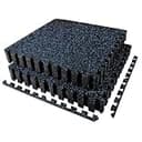 AIRHOP トレーニング ジョイントマット 60x60x1.4cm 厚手 2層構造 ゴム層付き EVA製 ホームジム 大判ジムマット 防振 防音 衝撃吸収 床保護【黒青 12枚セット】