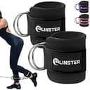 LINSTER ケーブルマシン用アンクルストラップ (ペア) 調節可能なフィット感、快適なネオプレンとダブル D リング、アンクルストラップ ジム ケーブル アタッチメント、臀筋トレーニング、レッグエクステンション、下半身エクササイズ用