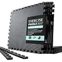 【超厚設計、しっかり滑り止め】アイクラシ(Ikurashi) トレーニング ジョイントマット エクササイズマット 大判 EVA製 防音 振動吸収 床保護 高硬度 キズ防止 ジム 60x60x1.3cm 6枚入り ブラック