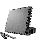 Ningbo Youtu Trading Co., Ltd トレーニング ジョイントマット 大判ジム エクササイズ パズルマット コルク 30cm×30cm×1.2cm 傷防止 床保護 子供部屋に 防音 衝撃吸収 断熱効果 EVA素材 抗菌 サイドパーツ付 キズ防止 トレーニング器具用 (十字の模様, 9枚 30*30*1.2cm)