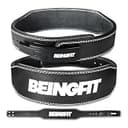 Beingfit トレーニングベルト レバーアクションベルト レザー 革 パワーベルト 筋トレ ベルト リフティングベルト パワーリフティングベルト デッドリフト スクワット 10mm ジム 筋トレグッズ (ナロー, M)